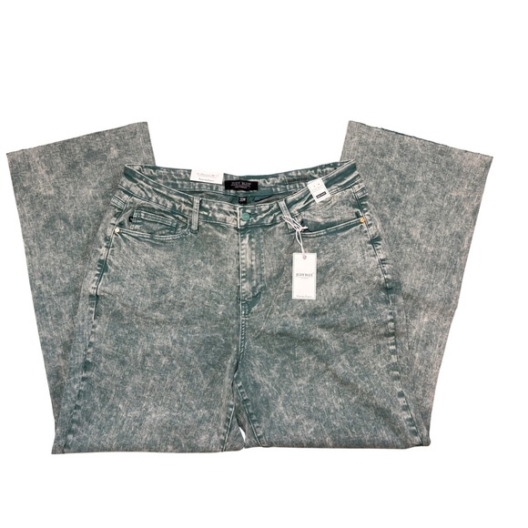 Judy Blue‎ Women's Sea Green High Rise Raw Hem Dad Jeans NWT Size 20W - Picture 6 of 16